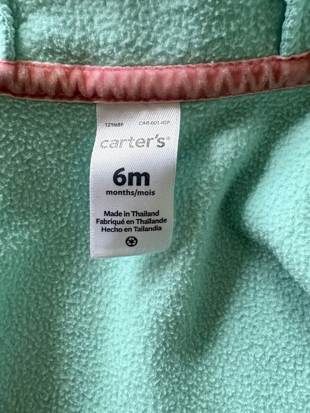 Carter's Light Aqua Hooded Double-Breasted Pea Coat